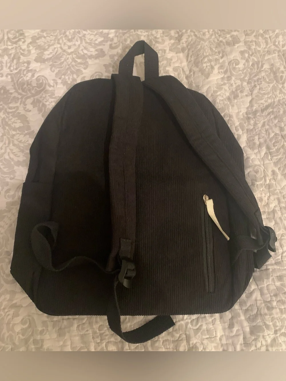 RETEN Black Star Patch Backpack with Plush Bone Accent
